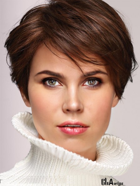 Cheap Wigs Auburn Cropped Straight Boycuts Wigs