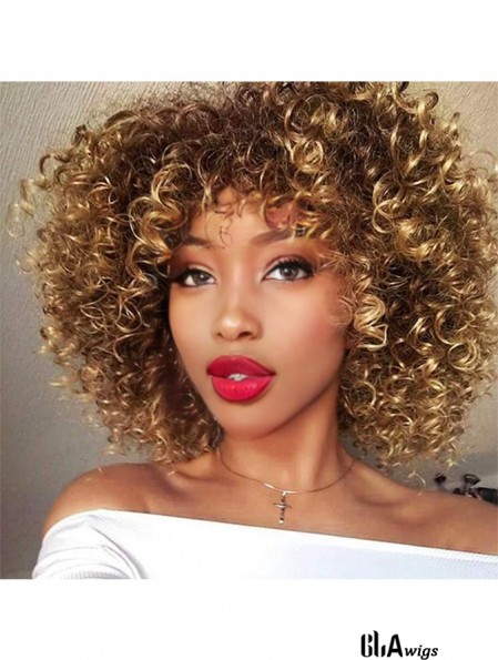 Curly Wigs for Black Women Brown Mixed Blonde Synthetic African American