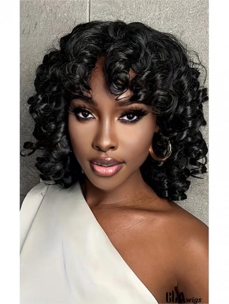 Curly Hair Wig with Bangs for Women Synthetic Wigs for African American Women