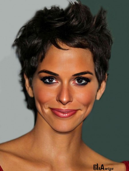 Short  Wigs With Lace Front Boycuts Wavy Style Cropped Length