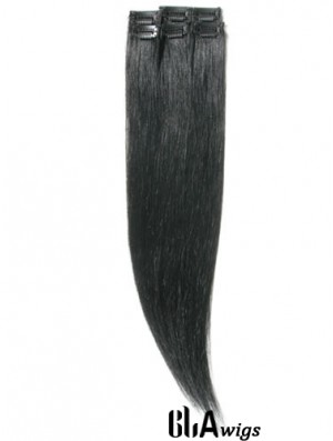 Amazing Black Straight Remy Human Hair Clip In Hair Extensions