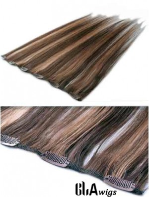 High Quality Brown Straight Remy Human Hair Clip In Hair Extensions