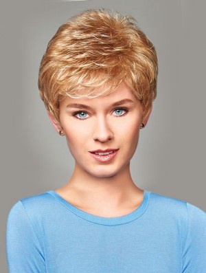 Buy Synthetic With Capless Short Length Blonde Color