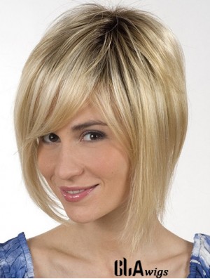 Chin Length Blonde Great 8 inch Straight Bob Wigs