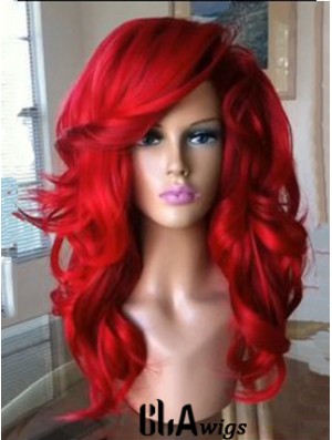 Capless Wavy 18 inch With Bangs Quality Synthetic Red Wig UK