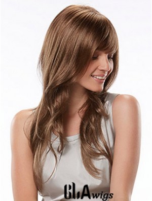 Long With Bangs Wavy Auburn Fashion Synthetic Wigs