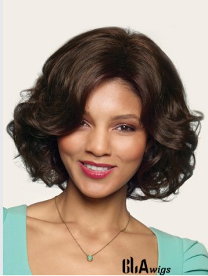 Wavy Without Bangs 10 inch Brown Great Synthetic Wigs