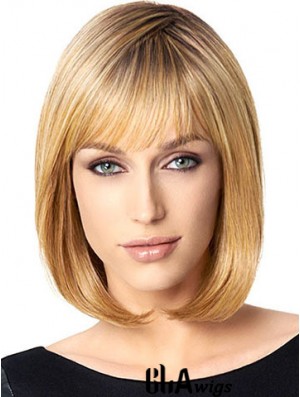 Bobs Blonde Straight Chin Length 10 inch Affordable Medium Wigs