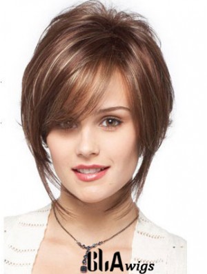 Bobs Wavy Brown Capless Designed Short Wigs