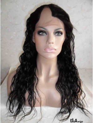 Fabulous Black Long Wavy U Part Wigs