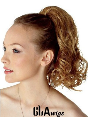 Top Brown Curly Synthetic Clip In Hairpieces